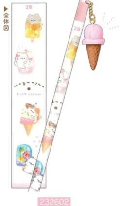Mogu Nyan Pencil w/ Pink Ice Cream Mascot