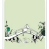 Moomin Letterpress Greeting Card - Mumin på bron