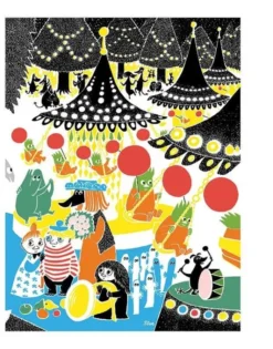 Moomin Postcard - Färglada Karuseller