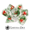 Mushroom dice red set of 7 Dice