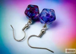 Nebula Nocturnal Mini-Poly D20 Hook Earrings Pair