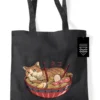 Neko Ramen Bowl Black Tote Bag