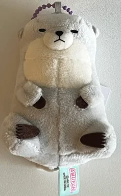 Otter Plush Mini Hanger: Sitting Comfy Grey