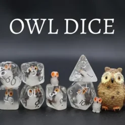 Owl set of 7 dice