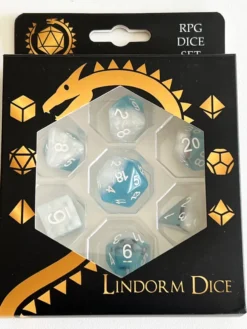 Penguins with Santa Hats set of 7 dice