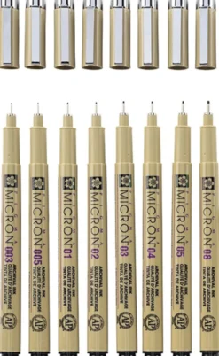 Pigma Micron 8 Fineliners Set