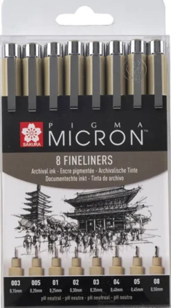 Pigma Micron 8 Fineliners Set