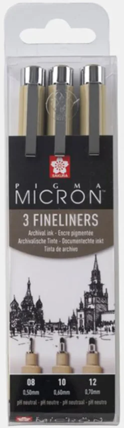 Pigma Micron 3 Fineliners Set