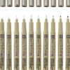 Pigma Micron Set of 10 Black Fineliners