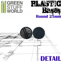 Plastic Bases - Round 25mm BLACK