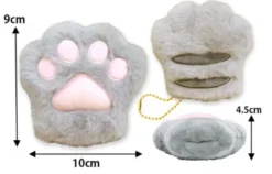 Plush Mini Hanger: Grey Tabby Paw