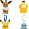 Pokémon Plush Figure Clip On 10 cm - Psyduck, Eevee, Squirtle & Pikachu