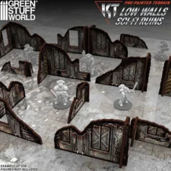 Pre-Painted Walls Terrain: Ruined Sci-Fi Walls