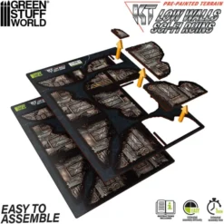 Pre-Painted Walls Terrain: Ruined Sci-Fi Walls