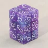 Purple Heart Pips Dice Set 12 D6