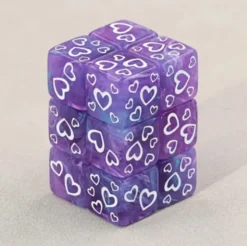 Purple Heart Pips Dice Set 12 D6