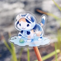 Raincoat Cat Clear Sticker