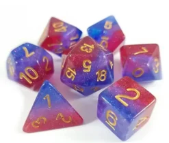 Rays of Pride - Frosted Bisexual set of 7 dice