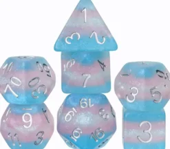 Rays of Pride - Frosted Transgender set of 7 dice
