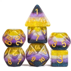Rays of Pride - Nonbinary set of 7 dice