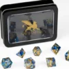 Razor Dice Set: Gold Ring - Blue