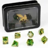 Razor Dice Set: Gold Ring - Green