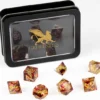 Razor Dice Set: Gold Ring - Red