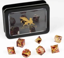 Razor Dice Set: Gold Ring - Red