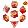 Resin Pumpkin set of 7 dice