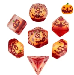 Resin Pumpkin set of 7 dice