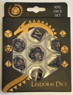Roman Gothic Numbers set of 7 dice - Purple