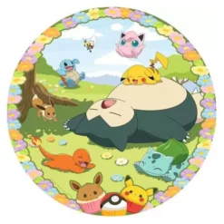 Round Jigsaw Puzzle Flowery Pokémon 500 pcs