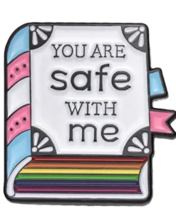 Safe With Me Rainbow Book Pin