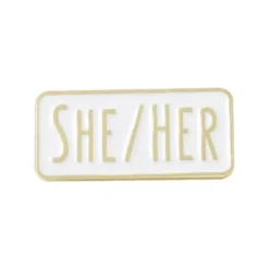 She/Her Simple Pronoun Pin