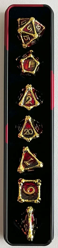 Skull and Bone Metal Dice Set (Red)