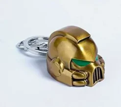 Space Marine MKVII Helmet Gold Metal Keychain