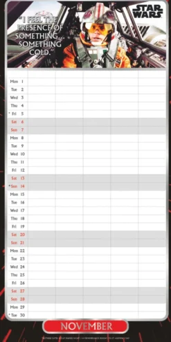 Star Wars Classic 2027 Family Organiser Wall Calendar