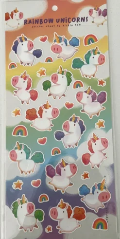 Sticker Sheet - Rainbow Unicorns