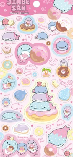 Stickers: Jinbesan Donut Island Pink
