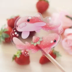 Strawberry Shark Clear Sticker