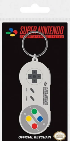 Super Nintendo Rubber Keychain SNES Controller 6 cm