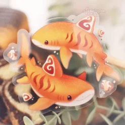 Tiger Cake Sharks Clear Sticker