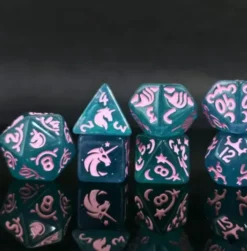 Unicorn Pattern set of 7 dice