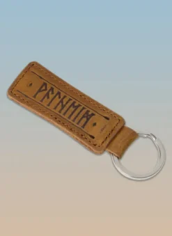 Valheim Logo Leather Keychain