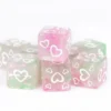 Water Lily Hearts Pips Dice Set 12 D6