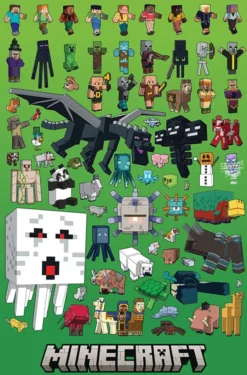 #X3 Minecraft Character Montage Maxi Poster